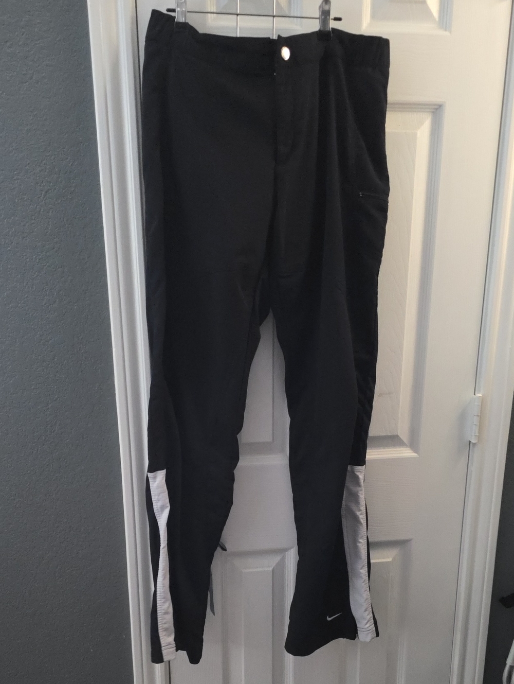 Nike Black Track Pants with White Side Panels